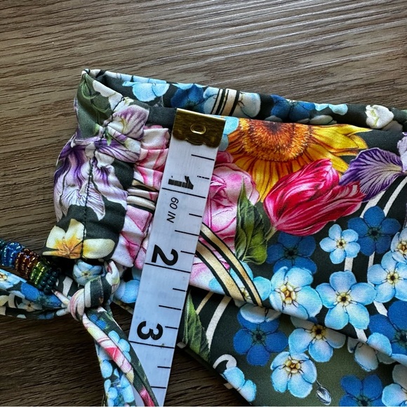 Agua Bendita Small Eda Dreamin Print Tie Side Bikini Swim Bottoms Beads NWT - Picture 9 of 9